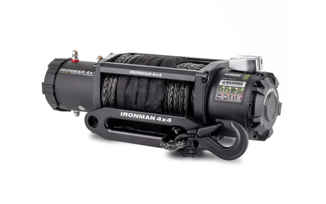 Troliu wirelless IRONMAN 4x4 - 12.000 lbs (5454 kg) 6.0 cp 12v cu cablu sintetic garantie 5 ani
